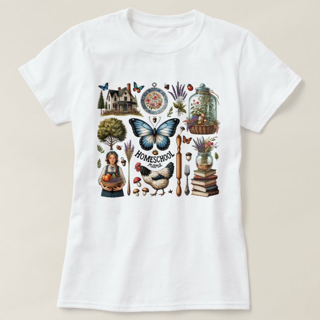 Cotattcore Crunchy Mama Homeschool Mama T-Shirt (Design vorne)