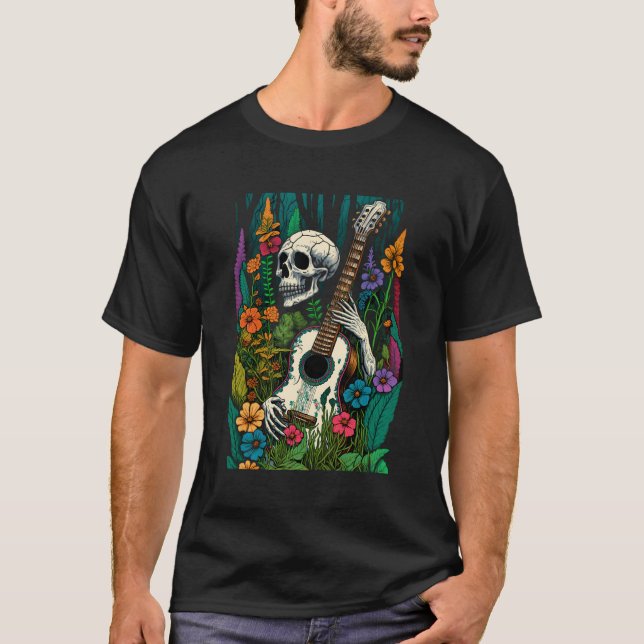 Cotattcore Wildblume Skelettspiele Gitarre Aes T-Shirt (Vorderseite)