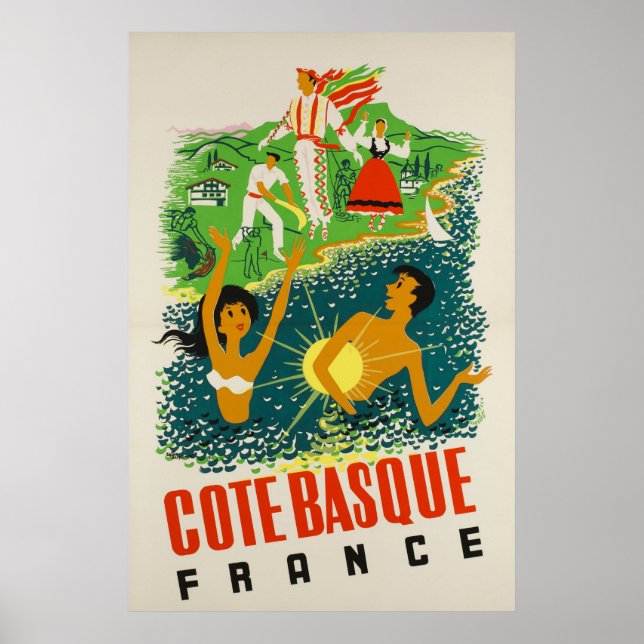 Côte baskque, Frankreich, Travel Poster (Vorne)