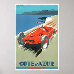 Côte d'Azur Druck Französische Riviera Kunst Frank Poster