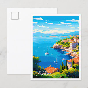 Cote d'Azur Frankreich Vintage Illustration Postkarte