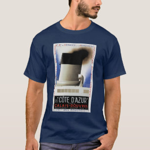 Cote d'Azur Kanal-Fähren-Plakat-T - Shirt