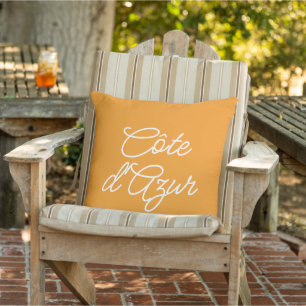 Côte d'Azur orange moderne elegante Schriftgestalt Kissen
