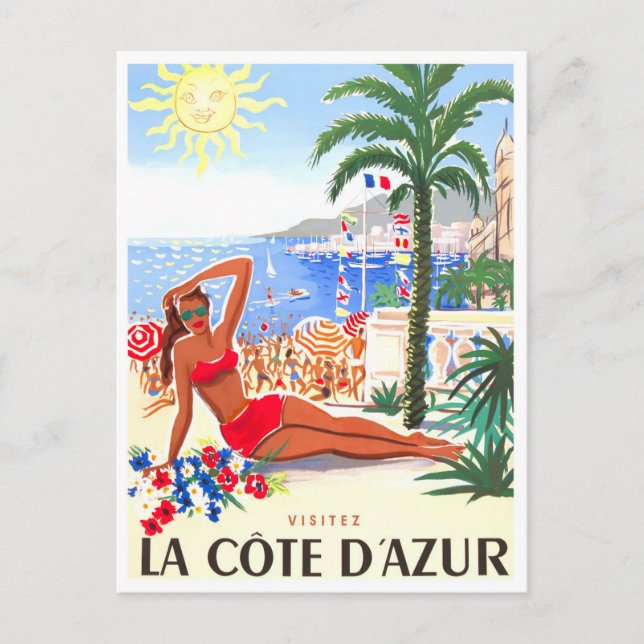 Cote D'Azur Reisezeit Postkarte (Vorderseite)