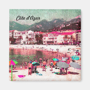 Côte d'Azur, Retro Strandmagnet Magnet