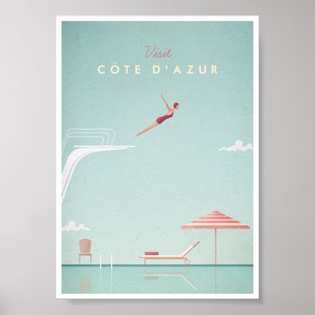 Côte d'Azur Vintages Tauchen Poster (Vorne)