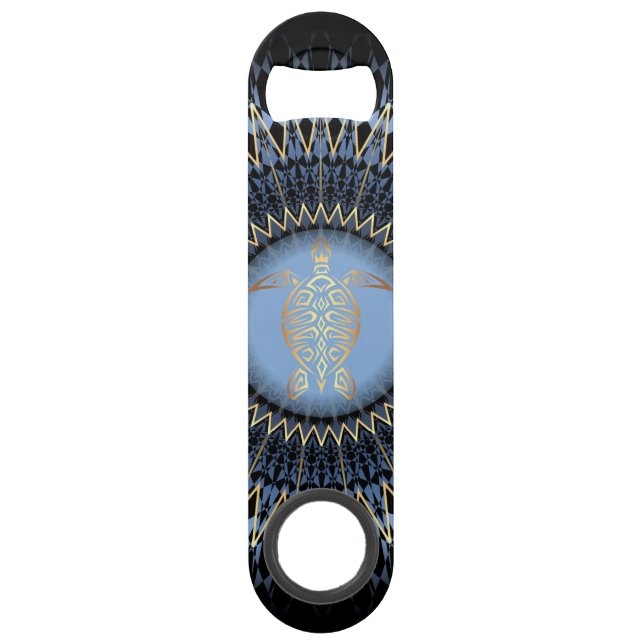 Côte de la tortue Mandala bleu noir (Devant)