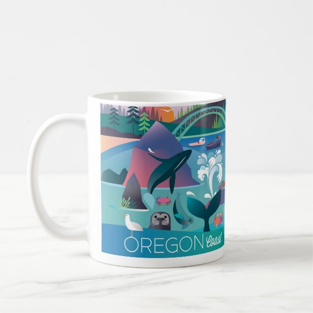 Côte de l'Oregon 11oz ou 15oz Mug (Gauche)