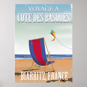 Côte des Basques Frankreich Reiseplakat Poster