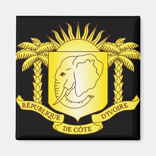 Côte d'ivoire-Emblem Magnet (Vorne)