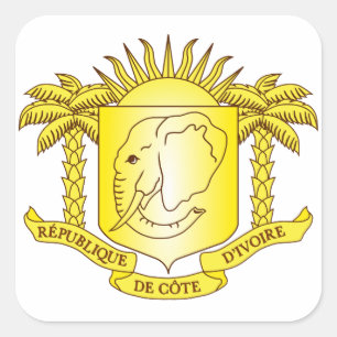 Côte d'ivoire-Emblem Quadratischer Aufkleber