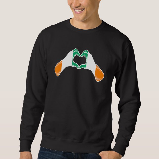 Cote D'Ivoire Flag Ivory Cost Heart Sweatshirt (Vorderseite)