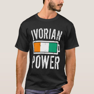 Côte d'Ivoire Flagge Elfenbeinküste Power Batterie T-Shirt