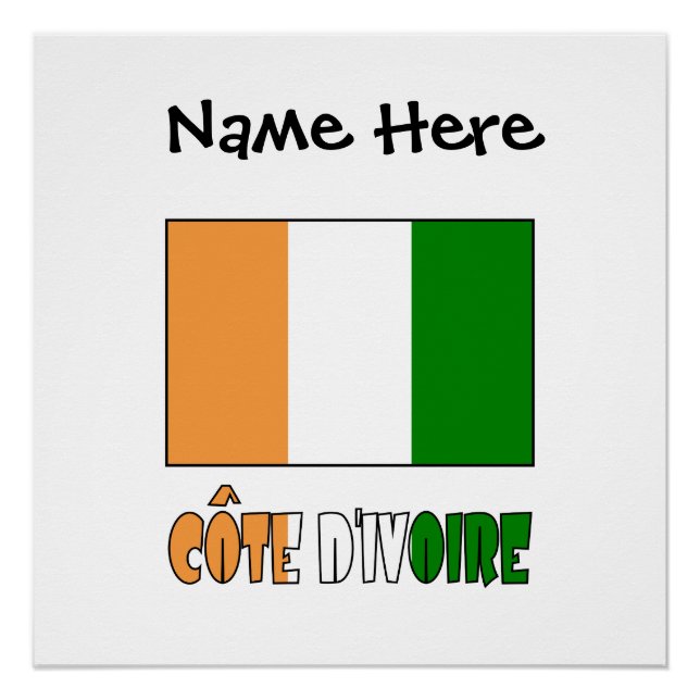 Côte d'Ivoire Flagge Elfenbeinküste Schwarze perso Poster (Vorderseite)