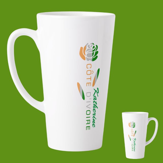 Côte d'Ivoire Rose Flag Personalisiert große Milchtasse (Von Creator hochgeladen)