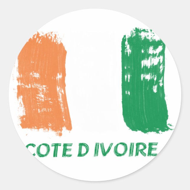 Cote D'Ivore Flag Design Runder Aufkleber (Vorderseite)