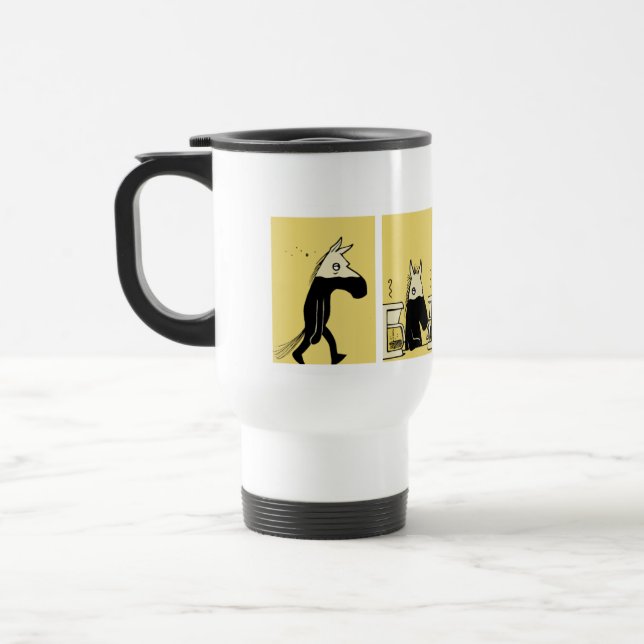 Côté en noir de la tasse #1 de voyage de cheval (Gauche)