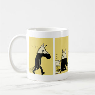 Côté en noir de la tasse de café de cheval #1