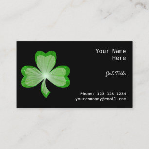 Côté noir de carte de visite de shamrock