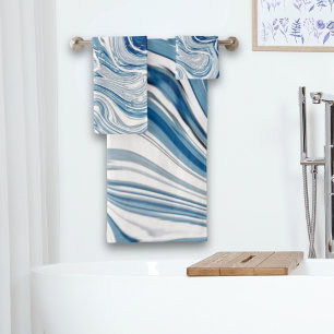 côte plage nautique vagues aquarelle bleu tourbill