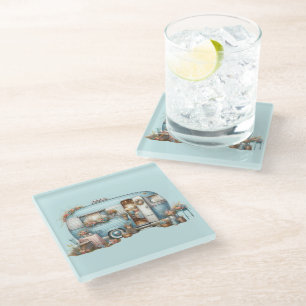 Cotgecore Vintag Floral Camper Boho Accents Glasuntersetzer