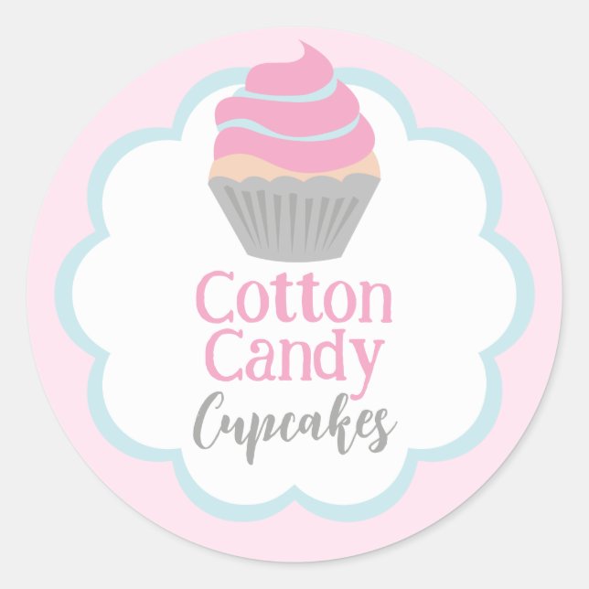 Coton Candy Cupcake Étiquette de pétoncle (Devant)