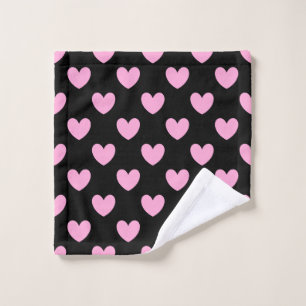 Coton Candy Pink coeurs de polka sur noir