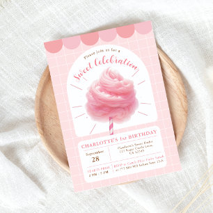 Coton Candy Sweet Celebration Pink Invitation