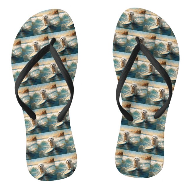 Coton De Tulear Beach Surfmalerei Flip Flops (Fußbett)