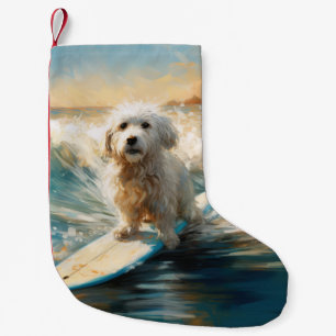Coton De Tulear Beach Surfmalerei Kleiner Weihnachtsstrumpf