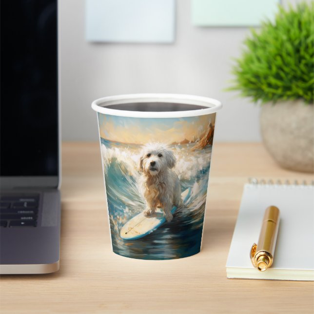 Coton De Tulear Beach Surfmalerei Pappbecher (InSitu)