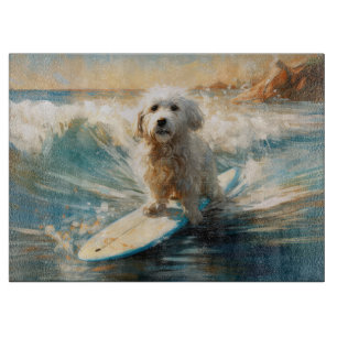 Coton De Tulear Beach Surfmalerei Schneidebrett