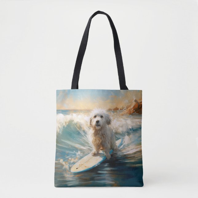 Coton De Tulear Beach Surfmalerei Tasche (Vorderseite)