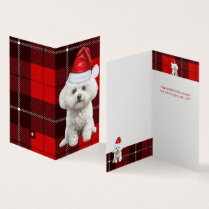 Coton de Tulear Chien Rouge Fête Noël Plaid