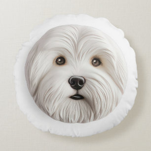 Coton De Tulear Dog 3D Inspiriert Rundes Kissen