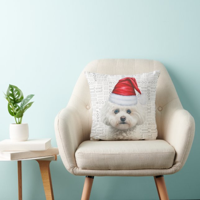 Coton de Tulear Dog Aquarell Weihnachten Kissen (Stuhl )
