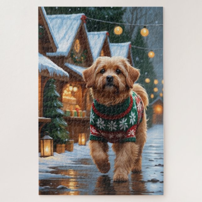 Coton De Tulear Dog Christmas Snow Holiday (Vertikal)