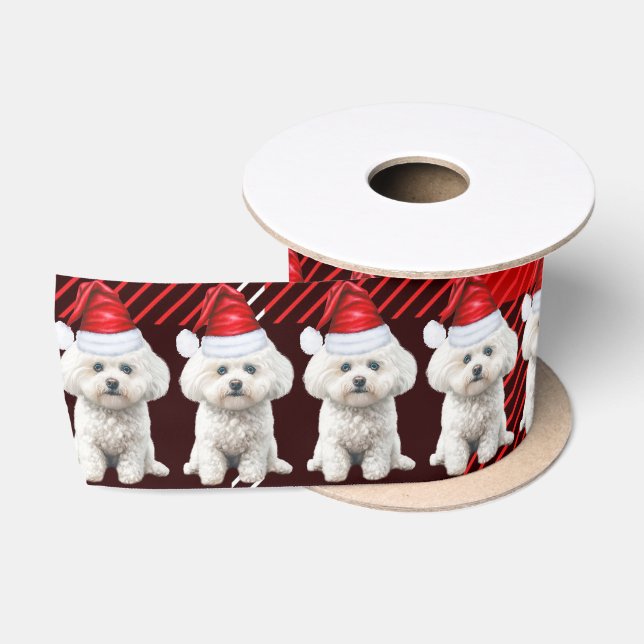 Coton de Tulear Dog Holiday Kariert Weihnachten Satinband (Spule)