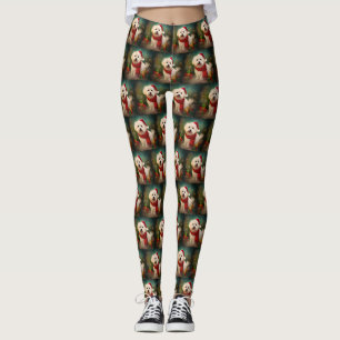 Coton De Tulear Dog in Schnee Weihnachten Leggings