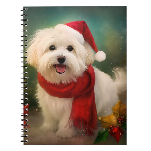 Coton De Tulear Dog in Schnee Weihnachten Notizblock (Vorderseite)