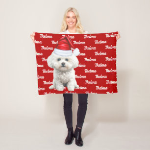 Coton de Tulear Dog Name Weihnachtsfeiertag Fleecedecke