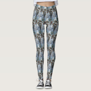 Coton De Tulear Dog Riding Motorrad Weihnachten Leggings