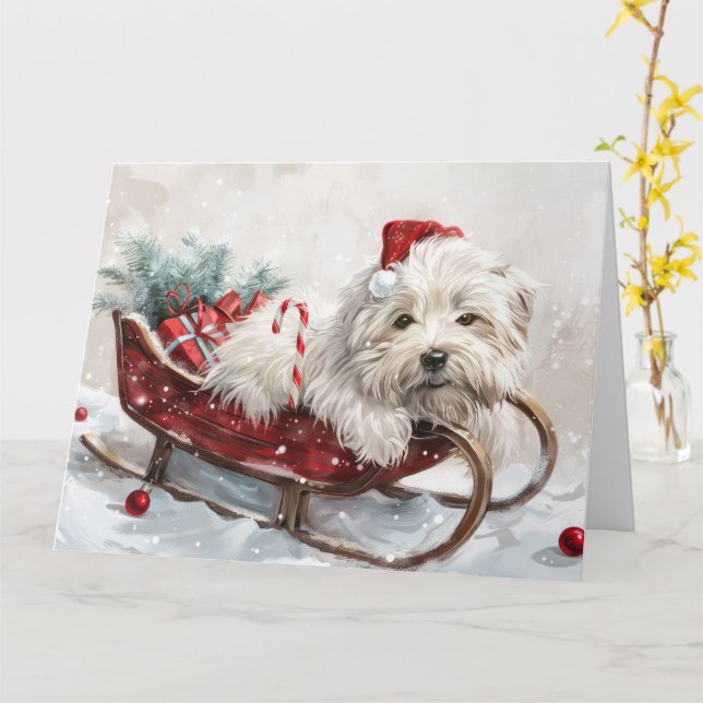 Coton De Tulear Dog Weihnachtsfest Karte (Gelbe Blume)