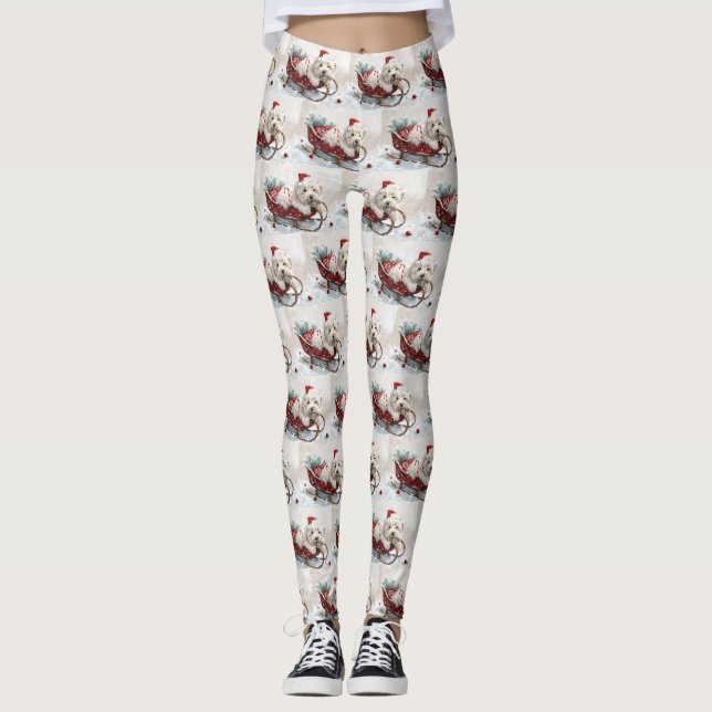 Coton De Tulear Dog Weihnachtsfest Leggings (Vorderseite)
