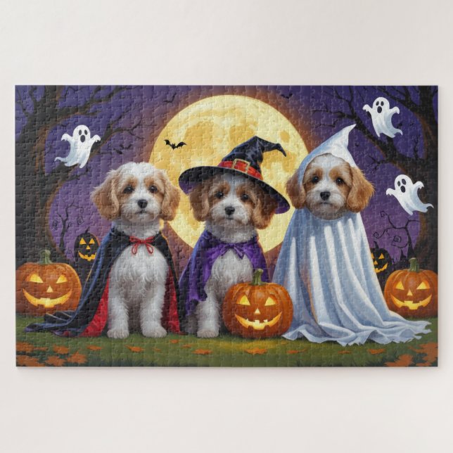 Coton De Tulear Dogs Pumpkin Halloween Funny (Horizontal)