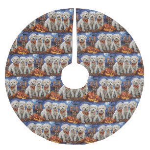 Coton De Tulear Halloween Gruselig Polyester Weihnachtsbaumdecke