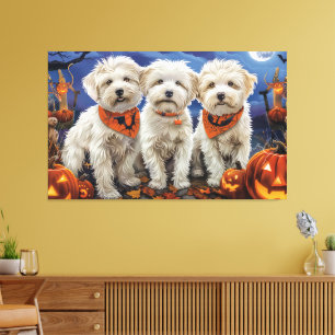 Coton De Tulear Halloween Spooky Leinwanddruck