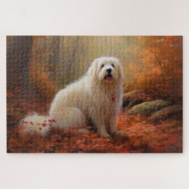 Coton De Tulear im Herbst Leaves Fall Inspiriert (Horizontal)