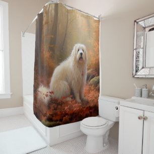 Coton De Tulear im Herbst Leaves Fall Inspiriert Duschvorhang