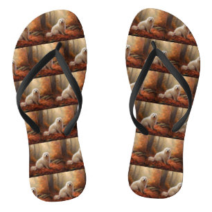 Coton De Tulear im Herbst Leaves Fall Inspiriert Flip Flops